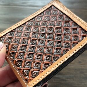 3D Belt Co. Top grain all leather interiors bifold money clip slim fit,western